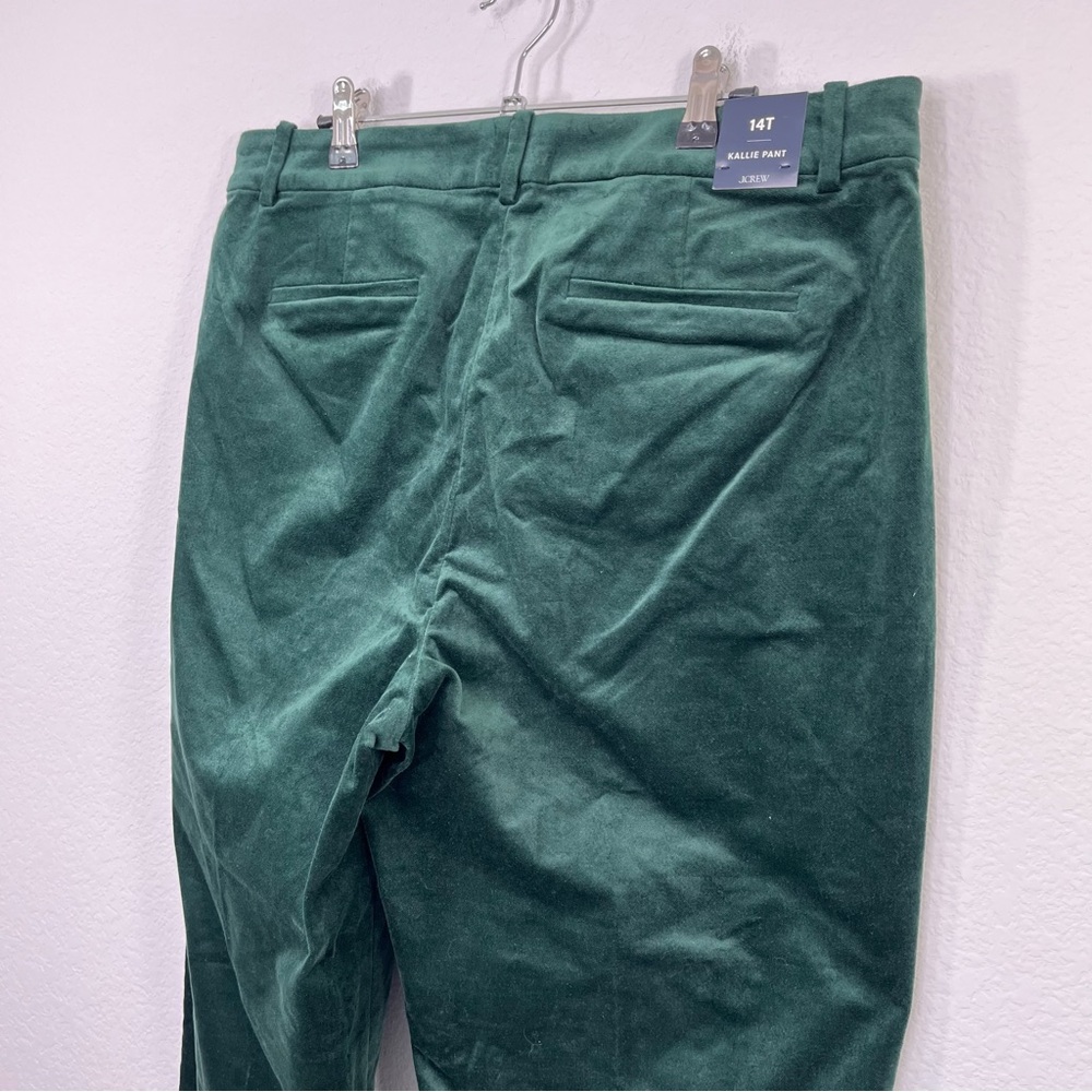 J.Crew NWT Velvet Kallie pant‎ Darkest Forest size 14 Tall - Picture 4 of 11